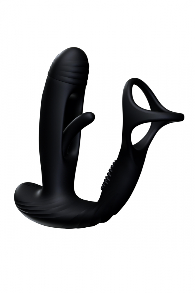 Массажер простаты с фингерингом и эрекционным кольцом "Amovibe Pulse" на дистанционном управлении 