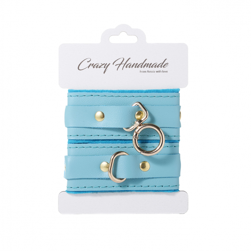 Наручники с внутренней отделкой "Crazy Handmade" тиффани, кожа 